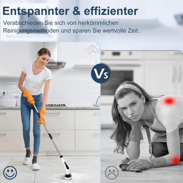 Електрична щітка для прибирання бездротова з 9 змінних насадок, 2 швидкості. Електричний очищувач ванни з регульованою ручкою для ванної, кухні, авто, підлоги