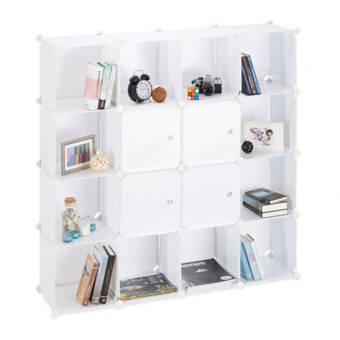 Relaxdays Plastic Storage Shelf with 16 Compartments