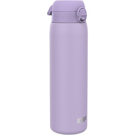 Ion8 Vacuum Insulated Stainless Steel Water Bottle, 1 Liter, 920 ml, Leak-Proof, One-Handed Opening, Secure Locking Mechanism, Dishwasher Safe, Carrying Handle, Durable, Ideal for Sports and Yoga (OneTouch 2.0, Light Purple)