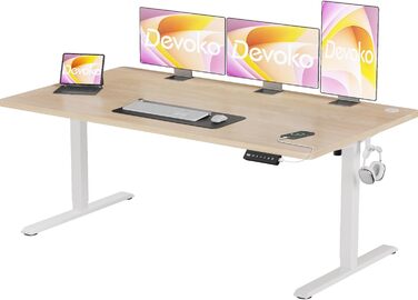 Devoko Electric Standing Desk with Memory - 160x60cm Beige