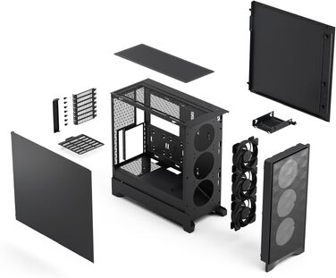 Корпус для ПК Fractal Design Pop Air 2 Black Solid, ATX, сітчастий Mesh, 3x 120 мм вентилятори, чорний