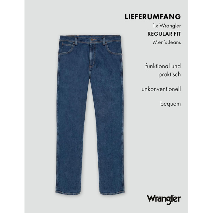 Джинси чоловічі Wrangler W10i Darkstone 42W/30L - класичний темно-синій колір