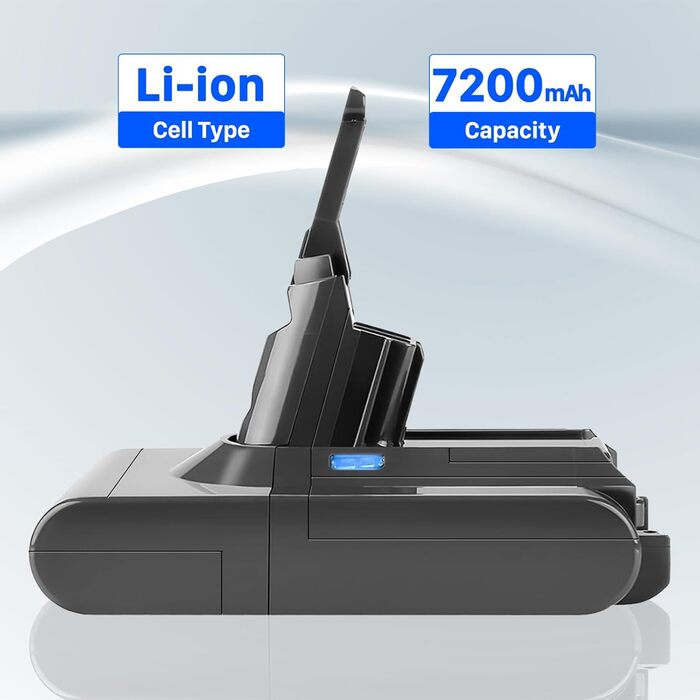 Акумулятор V8 для пилососа Dyson, 7200mAh, замінний акумулятор Li-ion для Dyson V8 Absolute/Animal/Fluffy/Motorhead Exclusive