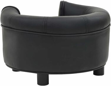 Диван для собак VidaXL, чорний, 48x48x32 см, плюш, штучна шкіра