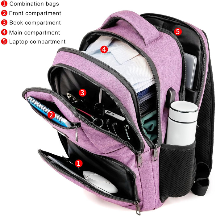 Рюкзак RJEU для дівчат та підлітків, шкільний рюкзак з відділенням для ноутбука 15.6