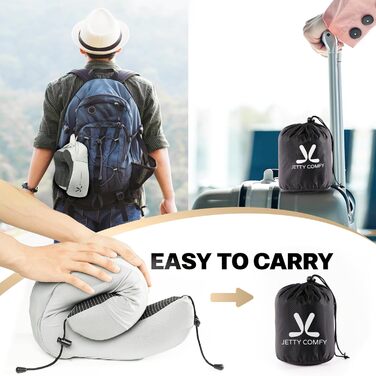 Подушка для шиї в подорожах з Memory Foam з капюшоном та захистом обличчя: підтримка шиї, зменшення навантаження та втоми, захист приватності в літаку