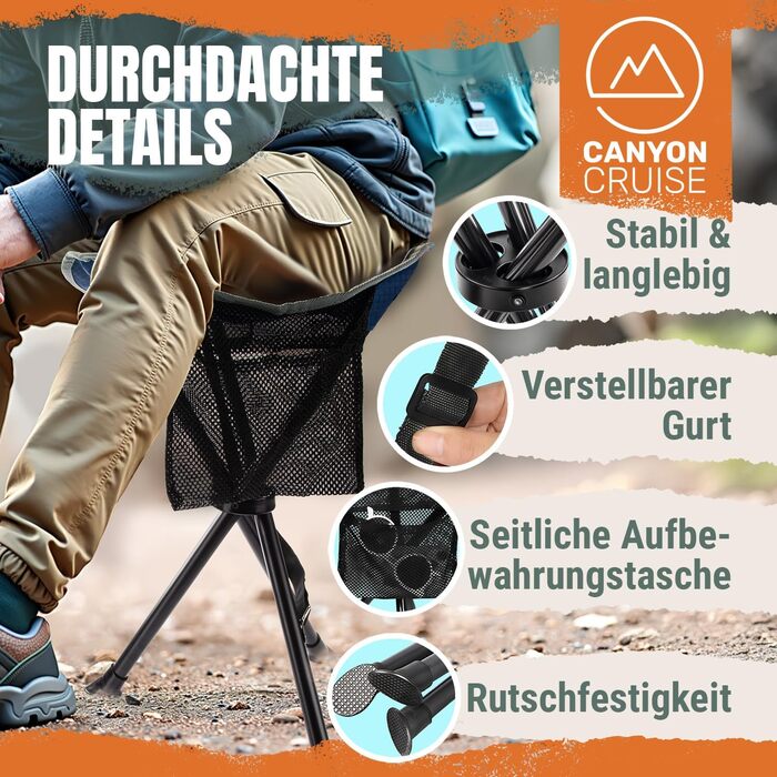 Зручний складаний стільчик для кемпінгу та риболовлі (1 шт.)