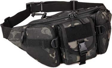 Тактична чоловіча поясна сумка Molle, водонепроникна, унісекс, чорно-камуфляжна