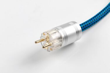 HiFi мережевий кабель Boaacoustic BB-007, аудіофільний High-End кабель живлення Schuko (вилка-розетка) для підсилювача, DVD, декодера та сабвуфера, 1м