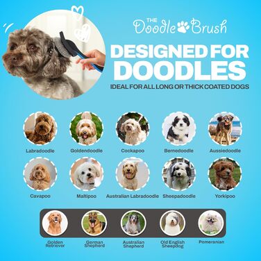 Щітка для собак Doodle Brush: Slicker для пуделів, кокапу, довгошерстих собак. Ідеальна для грумінгу та догляду.