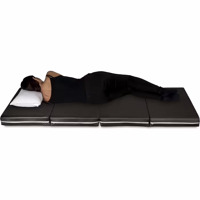 EVERGREENWEB – Futon Bed, Space-Saving Single Mattress 80x190-10 cm high, Foldable in 4 parts and convertible into a pouf, Black Removable cover, suitable for all bed frames, Galaxy 80 x 190 cm Black