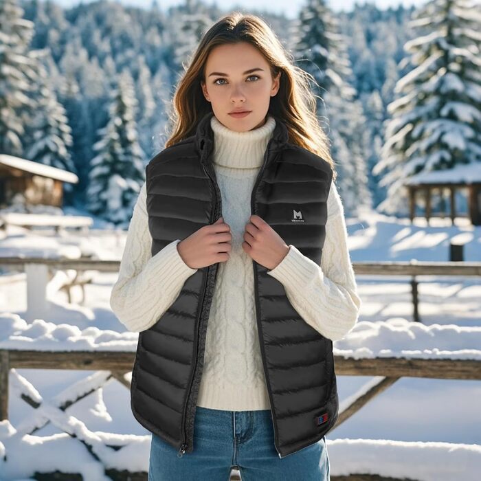 Обогревна жилетка для чоловіків та жінок, 6 зон нагріву, 3 температурні режими, легка, для зимових видів спорту, чорний, EU