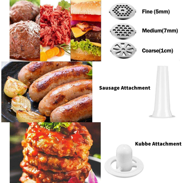 М'ясорубка електрична BenRich Max 2800W з мідним двигуном, 3 диски та насадка для ковбас, чорна