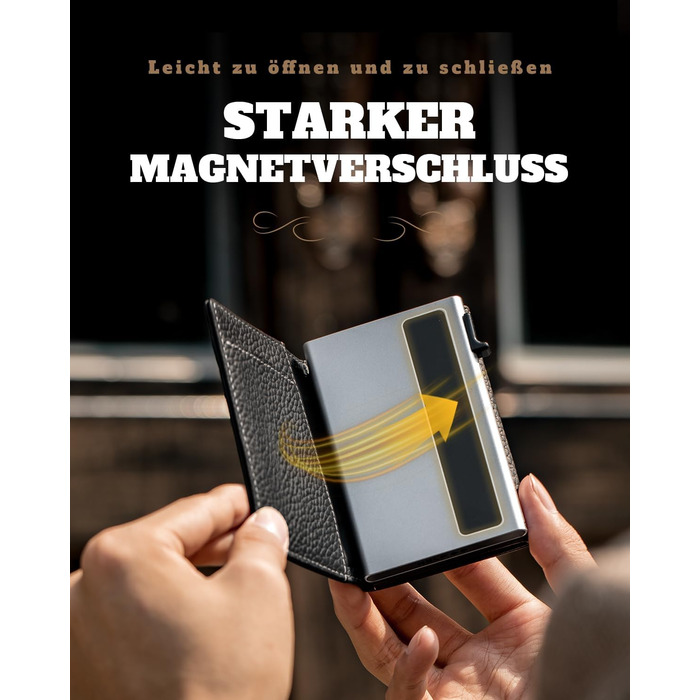 Портмоне DODENSHA® MagSnap для чоловіків з RFID захистом та відділенням для AirTag® I Кредитниця для 10+ карток I Портмоне з монетницею I (Чорний)