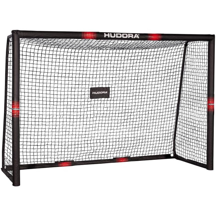 Hudora Pro Tect Soccer Goal - Large Outdoor Goal with Net & Padding - 180x120cm Single Goalpost for Kids & Adults