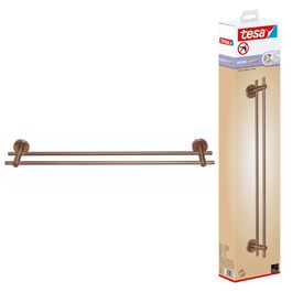 Тримач для рушників tesa Moon Bronze, самоклеючий, PVD-покриття, матова бронза, без свердлення, 140x99x53 мм