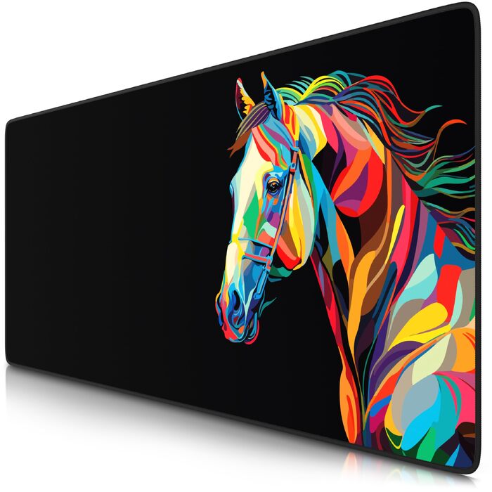 Ігровий килимок для миші CSL XXL Mousepad Gaming (900x400 мм), Alchemy Colour Horse — великий килимок на стіл для геймерів, сумісний з Razer, Logitech, Roccat
