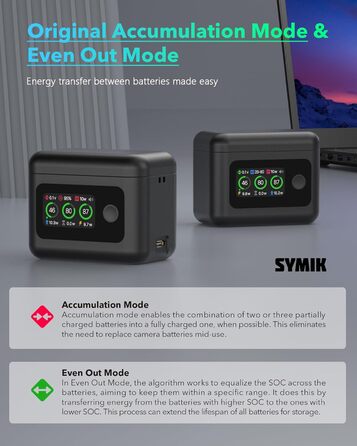 Акумулятор Treeboy Osmo 360 (2 шт.) з хабом швидкої зарядки 27W для DJI Osmo 360/Action 6/5 Pro/4/3 з LCD дисплеєм