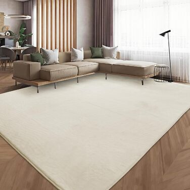 Sour Lemon Rug Living Room 200x300, Rug Children's Room Smooth Rug Gray Rabbit Fur Short Pile Washable Rug, Modern Non-Slip Rug for Bedroom, Fluffy Rug Area 140x200