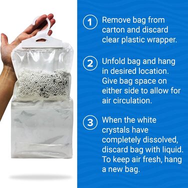 4 Pack Moisture Absorbers, Boat Dehumidifier, Moisture Absorbers, Hanging Bags and Charcoal, Car, RV or Boat