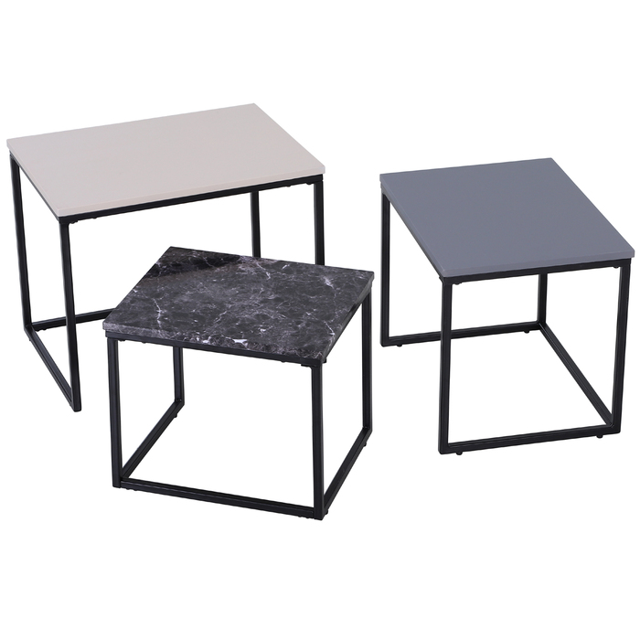 HOMCOM Coffee Table Modern Side Table Coffee Table with Metal Legs and MDF in 3 Colors for Living Room & Decoration