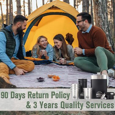 Набір стаканів з нержавіючої сталі SELFLA – стакани та пляшка для кемпінгу, подорожей, альпінізму та пригод – легкі, міцні, легко миються