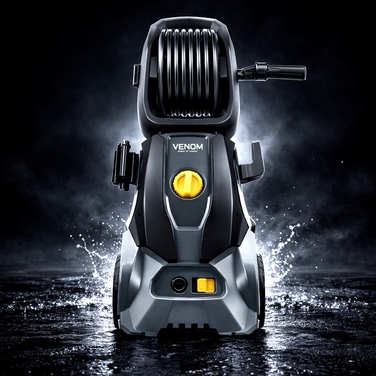 Мийка високого тиску VENOM 1800W, алюмінієвий насос, 140 бар, шланг 5,2 м із котушкою