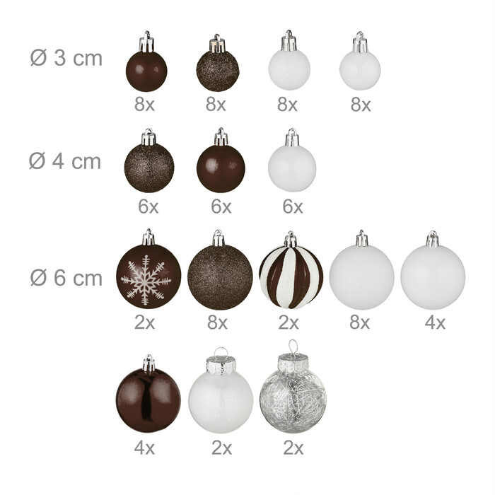 Relaxdays Set of 101 Christmas Baubles