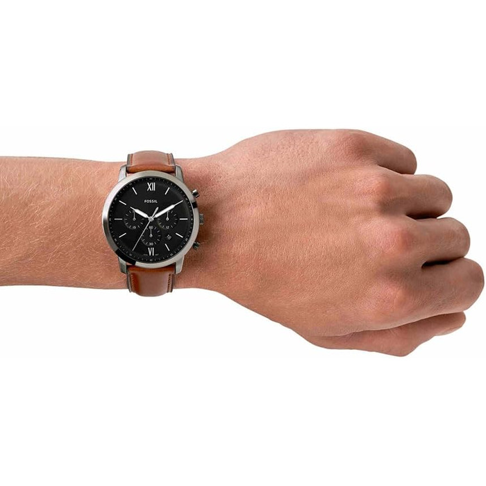 Годинник чоловічий Fossil Neutra Chronograph, кварцовий, шкіряний ремінець коричневий/сірий