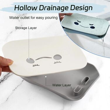 Набір з 2 мисок для мила з піддоном: милотримач для душу, мильниця для ванної кімнати та кухні