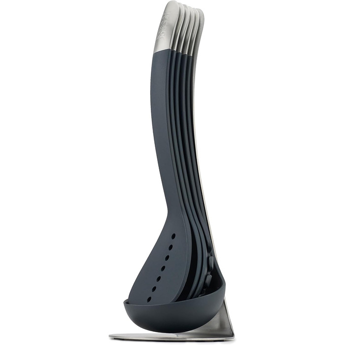 Набір кухонних аксесуарів Joseph Joseph Nest 5 шт. з магнітною підставкою, чорний/нержавіюча сталь, для компактної організації кухні, стійкий до миття в посудомийній машині