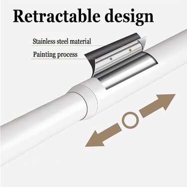 Регульована штанга для душу L-подібної форми без свердління, 304 нержавіюча сталь, для душу, розширювана, кутова, біла (90-130x90-130 см)