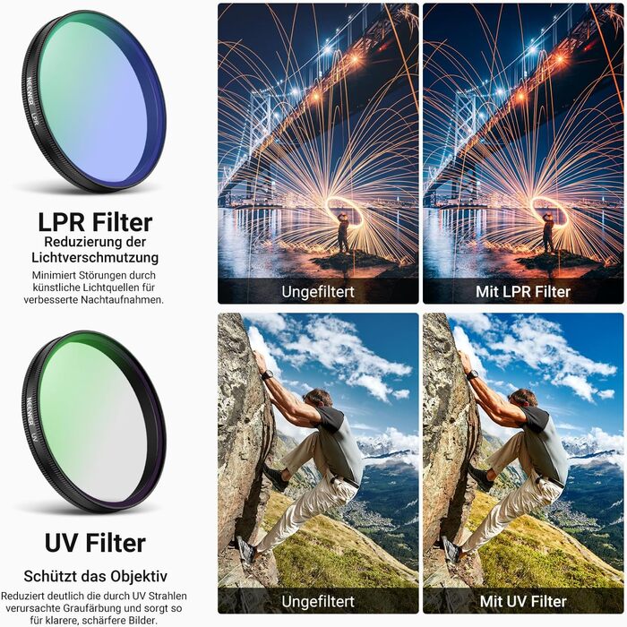 Набір фільтрів NEEWER CPL + ND для DJI Osmo: поляризаційний, нейтральний, UV, LPR, 1/4. Сумісний з Action Cam. 5 шт.