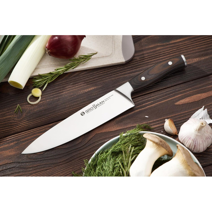 Ніж кухарський Grossman 002SH, 33 см, з нержавіючої сталі, ергономічна ручка