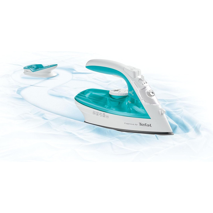 Бездротова праска Tefal FV6520 Freemove Air, 2400 Вт, 25 г/хв, 115 г/хв, автоматичне вимкнення, бірюзова/біла