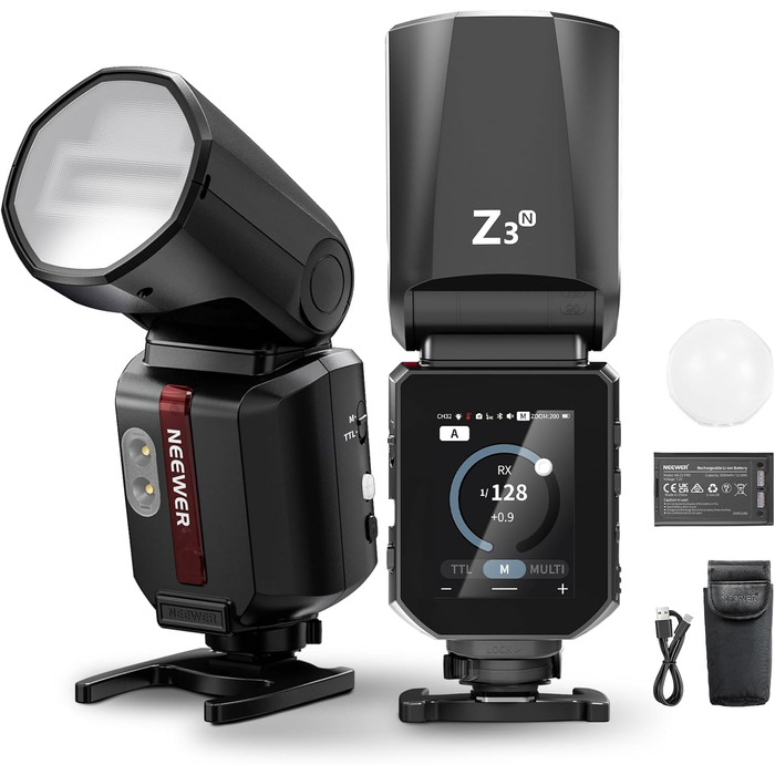 Спалах NEEWER Z2-N 2.4G TTL з круглим голівкою для Nikon, 76W, швидка модель зміна, HSS 1/8000s, 2600mAh акумулятор