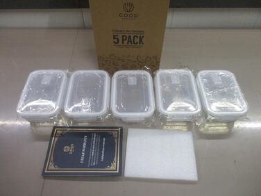 Набір контейнерів для зберігання їжі Good For You (5 шт) 850 мл, BPA-free, для мікрохвильовки та посудомийки