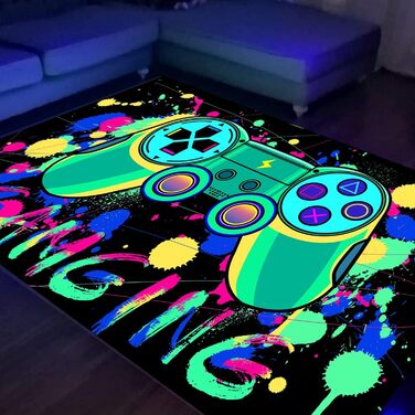 3D килим HOLAVIDA Vortex Illusion, люмінесцентний, чорний світло-UV, антиковзний, світиться у темряві, для дитячої кімнати, 180x120 см, стиль 5