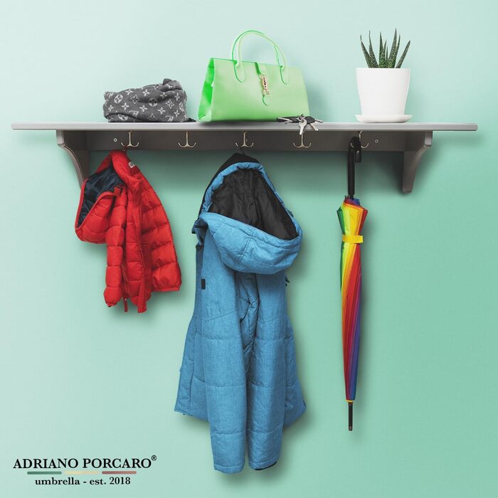 Автоматичний парасолька UNISEX Райдуга, вітростійкий, 16-сегментний, великий, стійкий до вітру, 120 см