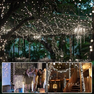 LED гірлянда 100 метрів, 800 LED, тепле світло. Декорація для дому, саду, вечірки, весілля. З таймером та пам'яттю.