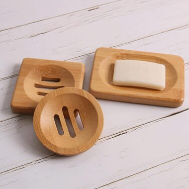 6 шт. мильниця з бамбука, дерев'яна ручна мильниця, мильниця з натурального бамбука, підходить для ванної кімнати, для зберігання мила (колір: коричневий)