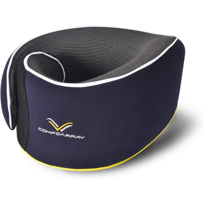 Подушка для шиї ComfoArray Glowa, для подорожей, авто та літака, 2023, широка регульована зона, покращена підтримка голови, темно-синій