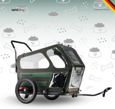 Фahrradanhänger TAXXI Dog M для собак до 40 кг - стабільний, з двома входами, сіткою, відбивачами, з'єднувачем, складаний, водостійкий