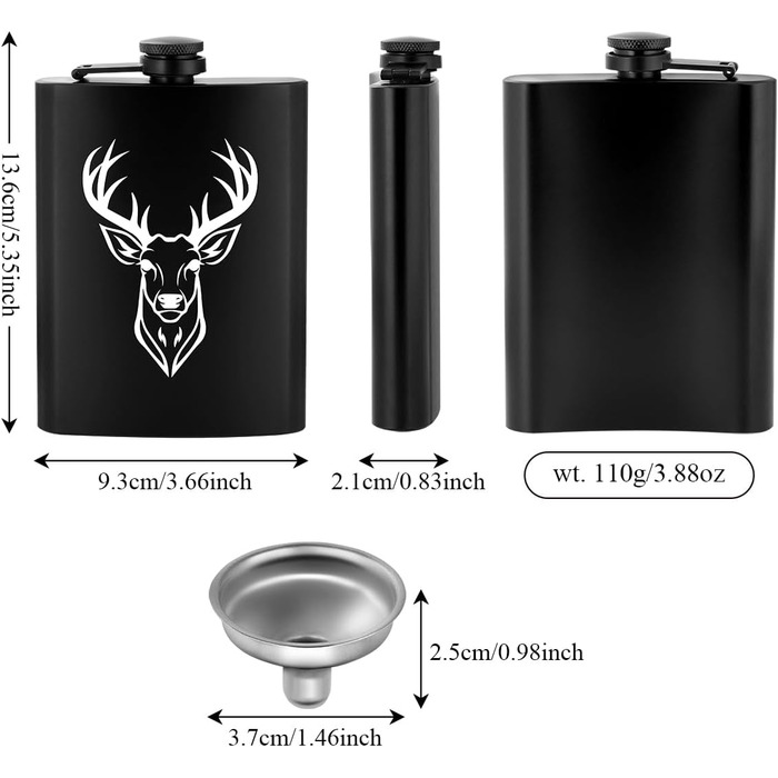 Фляга туристична 237мл з нержавіючої сталі, з воронкою та листівкою, у подарунковій коробці, для кемпінгу, піших прогулянок та активного відпочинку (дизайн 