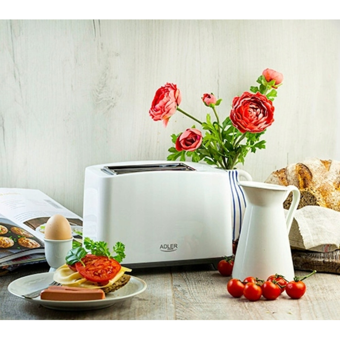 Тостер Adler AD 3216, білий, 1000 Вт