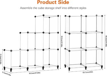 Wardrobe, Portable Shelving System, Plastic Closet with 2 Clothes Rods, Bedroom Wardrobe Closet White for Bedroom