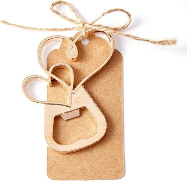 Awtlife 30-Piece Doppelherz Bottle Openers, Wedding Favors, with Label, Transparent Bag for Wedding, Party, Guest Gifts, Christmas