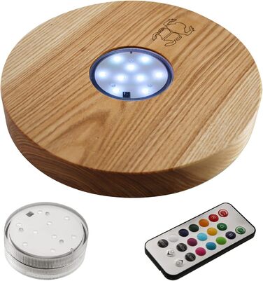 Kaya Shisha LED Coaster, with LED and Remote Control, Hookah Accessories (Ashwood, Ø 22cm)