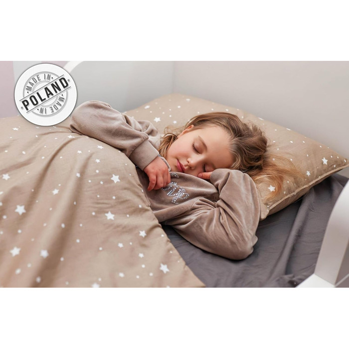 Комплект постільної білизни для дітей Kinder: ковдра 100x135 см та подушка 60x40 см, бавовна, Oeko-Tex, з жирафами