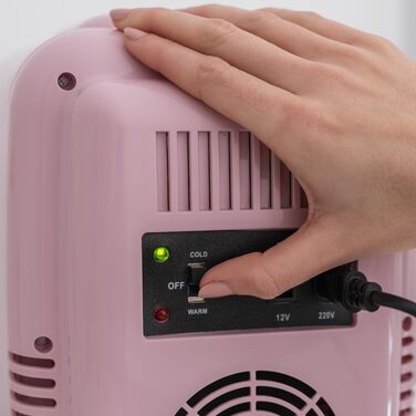 Міні-холодильник Flamingueo 4л рожевий: охолодження та підігрів, 12V/220V для косметики та кімнати